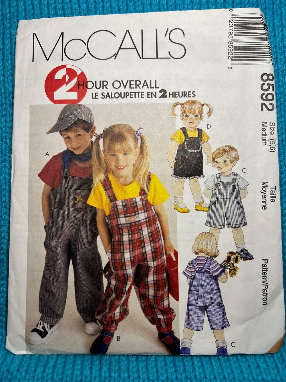McCalls 8592 Sewing pattern Kids overall long and short size 5
